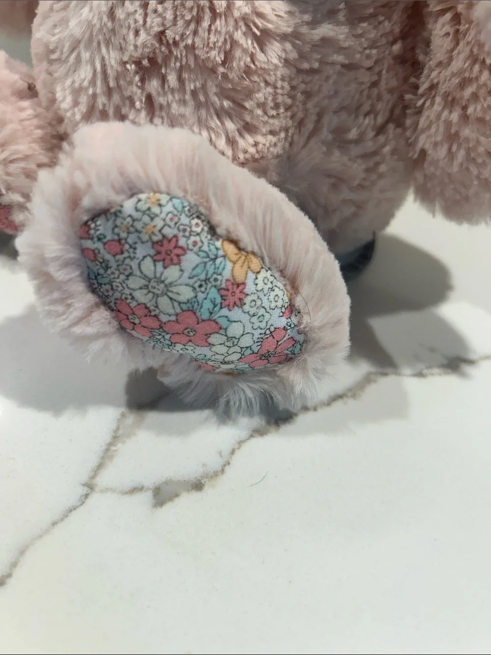 Jellycat Blossom Pale Pink Plush Bunny with Floral Ear and Paw Accents